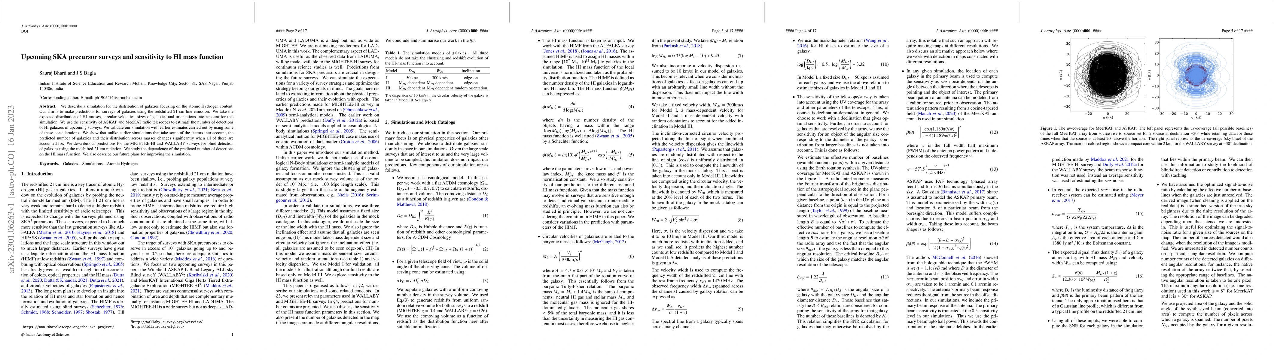 Thumbnail for Upcoming SKA precursor surveys and sensitivity to HI mass function