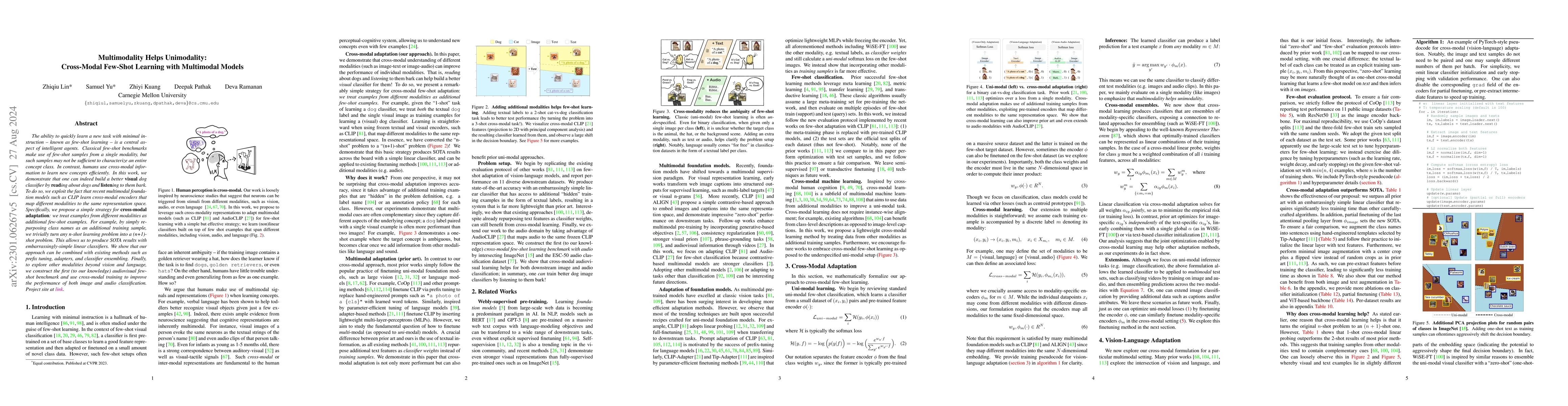 Thumbnail for Multimodality Helps Unimodality: Cross-Modal Few-Shot Learning with
  Multimodal Models