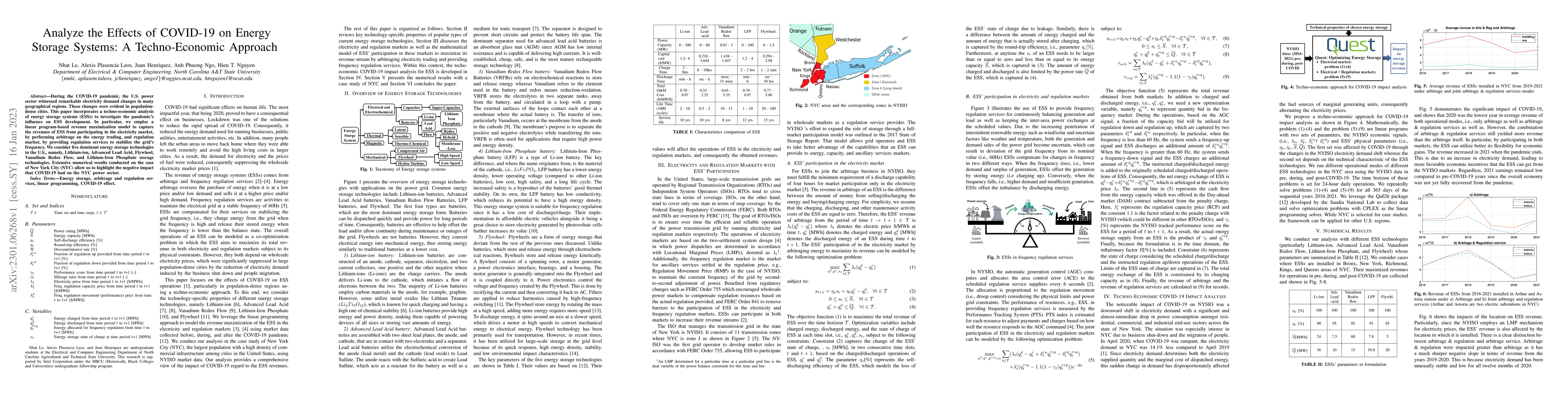 Thumbnail for Analyze the Effects of COVID-19 on Energy Storage Systems: A
  Techno-Economic Approach