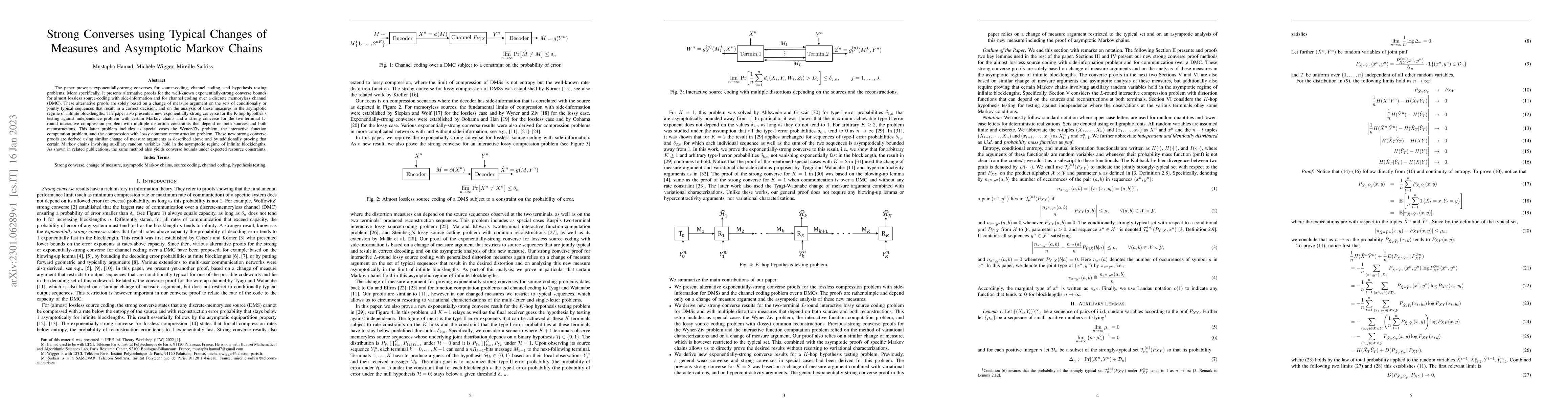 Thumbnail for Strong Converses using Typical Changes of Measures and Asymptotic Markov
  Chains