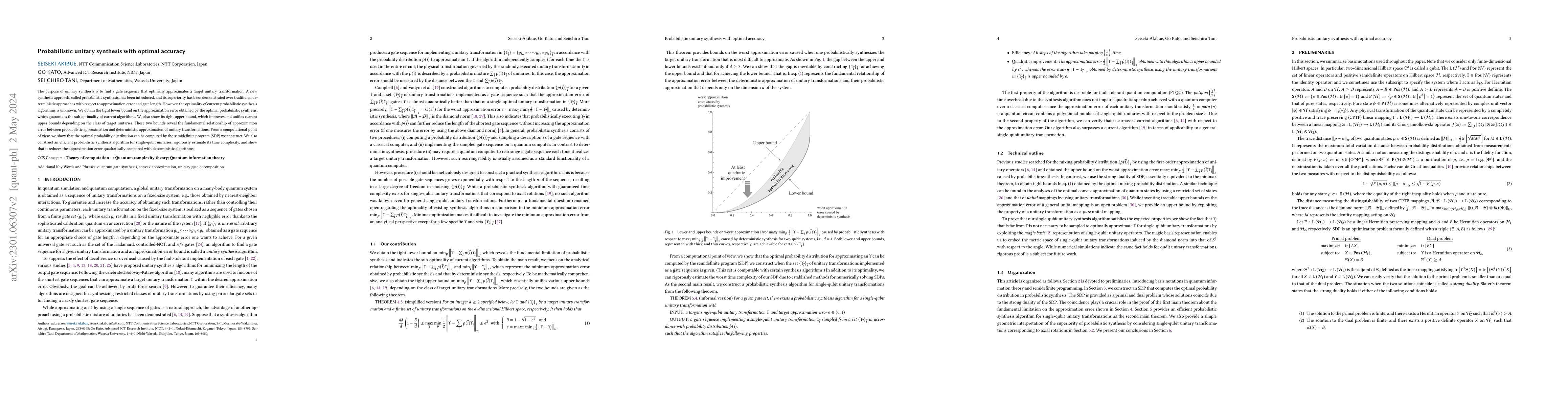 Thumbnail for Probabilistic unitary synthesis with optimal accuracy