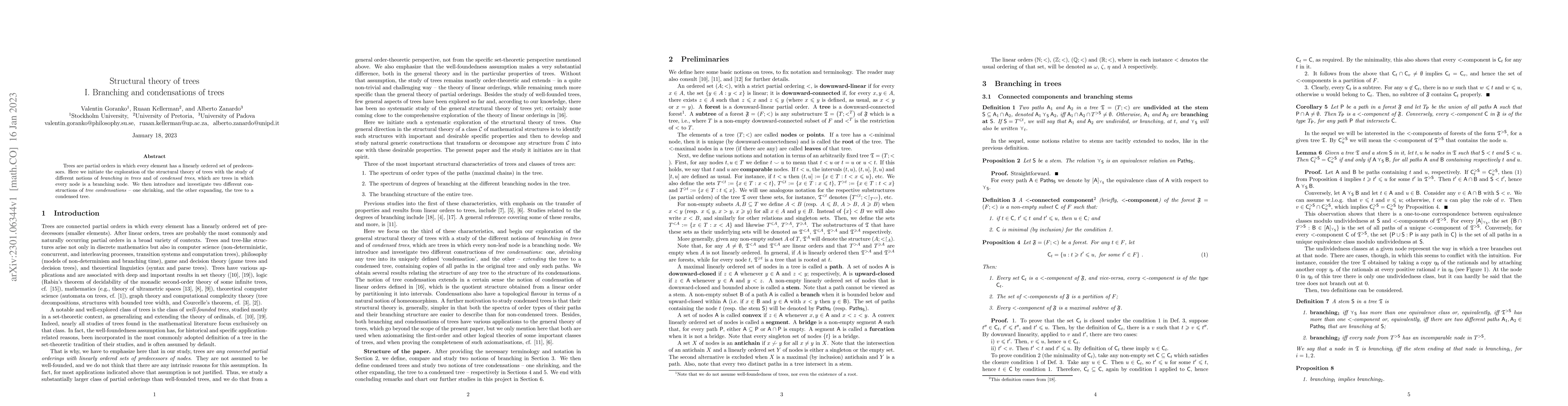 Thumbnail for Structural theory of trees. I. Branching and condensations of trees