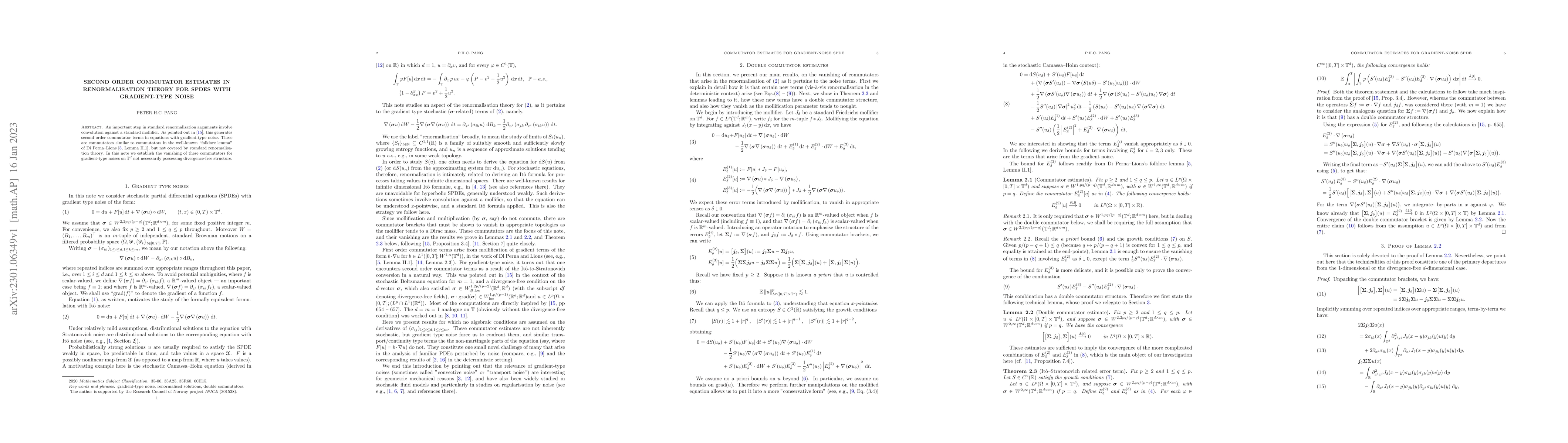 Thumbnail for Second order commutator estimates in renormalisation theory for SPDEs
  with gradient-type noise