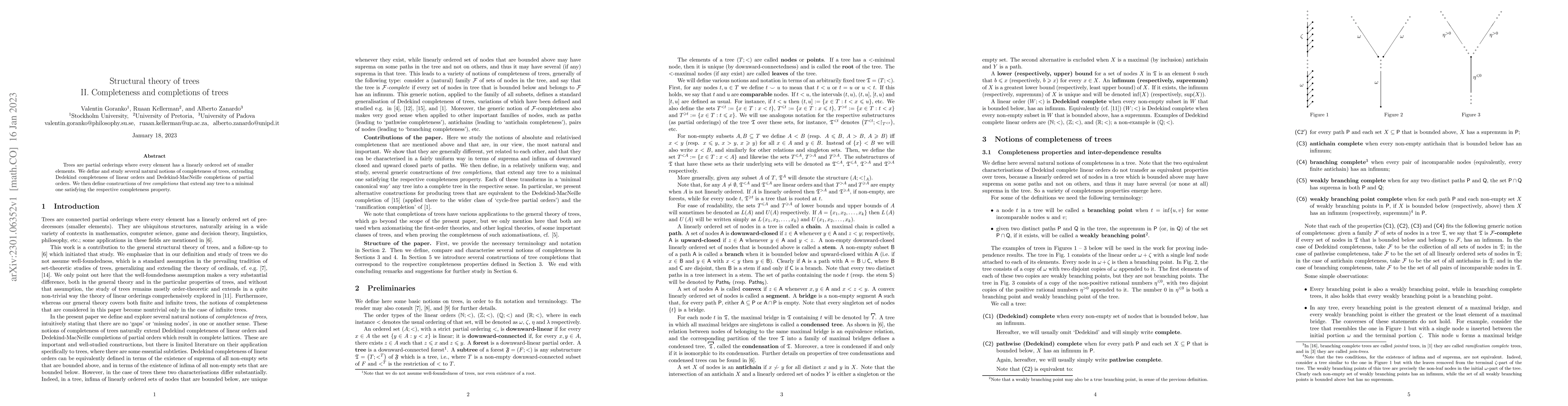 Thumbnail for Structural theory of trees. II. Completeness and completions of trees