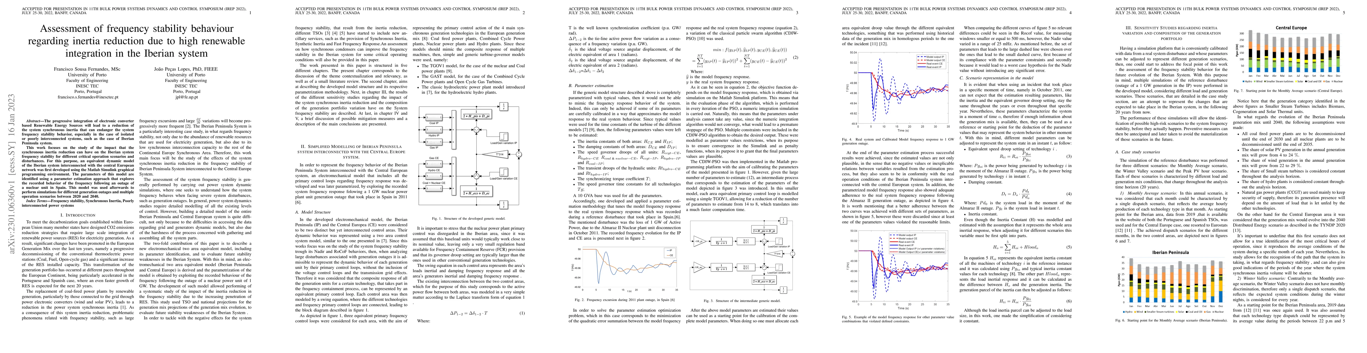 Thumbnail for Assessment of frequency stability behaviour regarding inertia reduction
  due to high renewable integration in the Iberian system