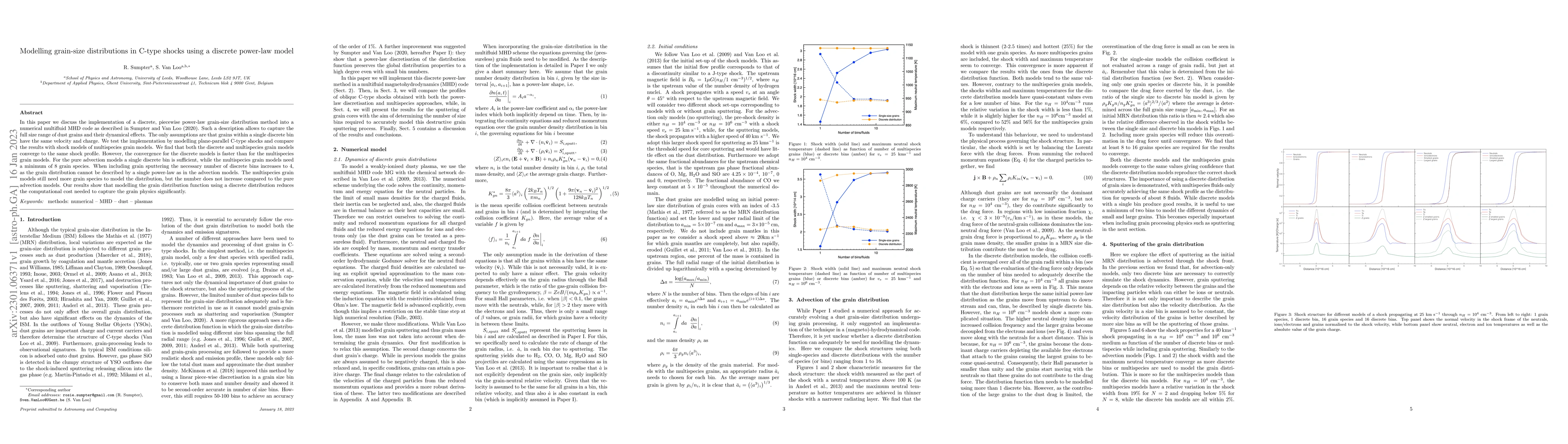 Thumbnail for Modelling grain-size distributions in C-type shocks using a discrete
  power-law model