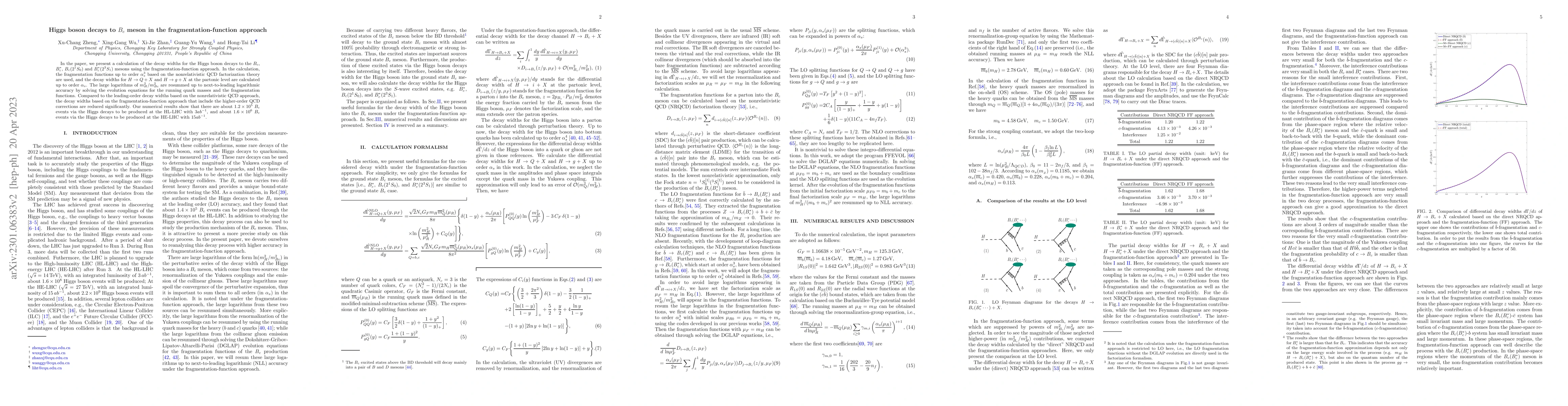 Thumbnail for Higgs boson decays to $B_c$ meson in the fragmentation-function approach