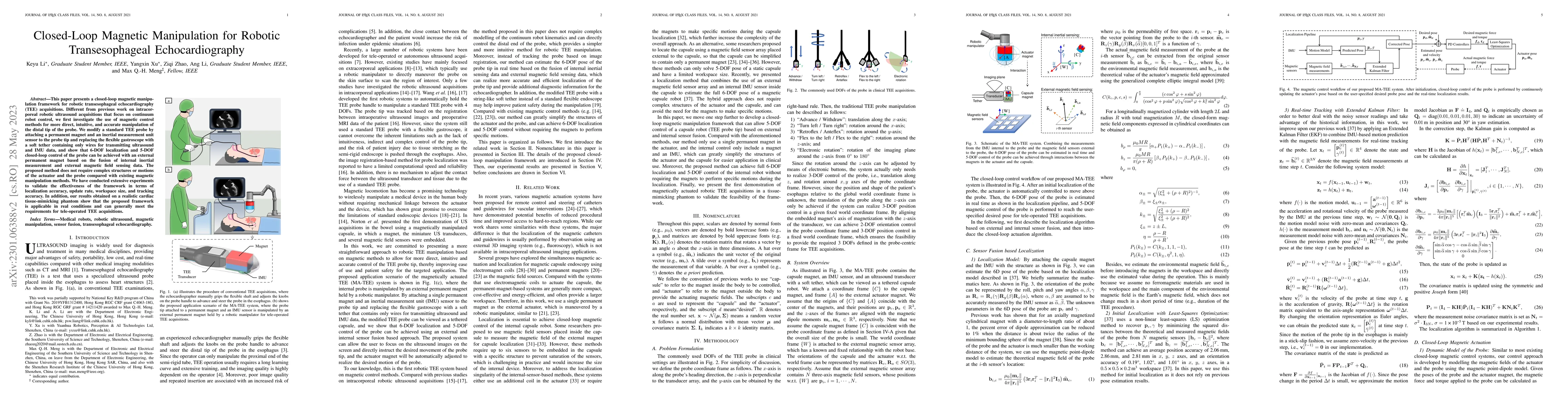 Thumbnail for Closed-Loop Magnetic Manipulation for Robotic Transesophageal
  Echocardiography