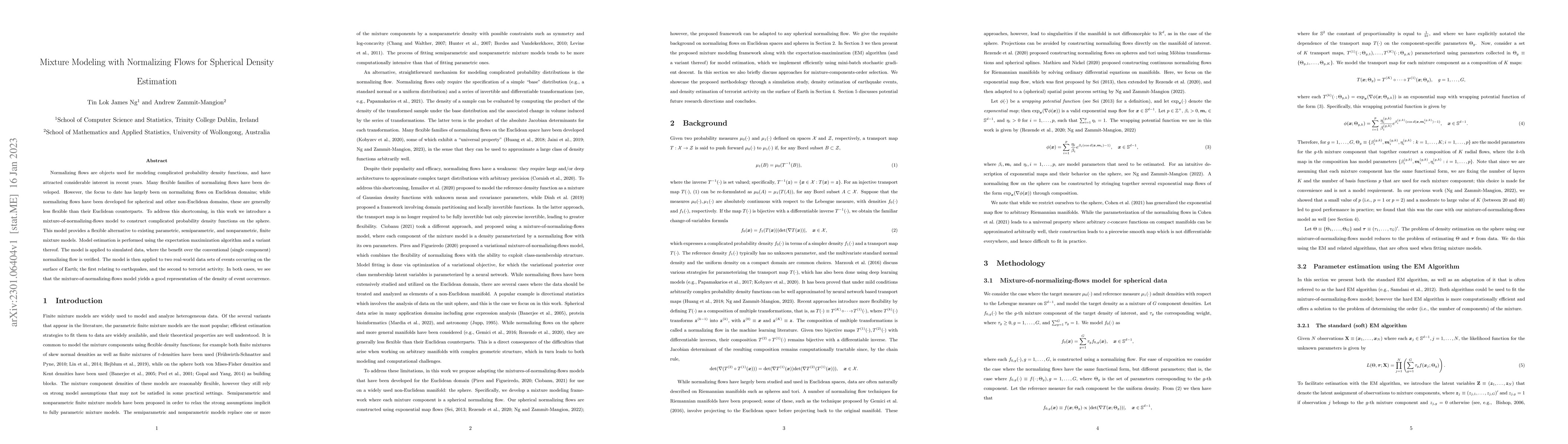 Thumbnail for Mixture Modeling with Normalizing Flows for Spherical Density Estimation