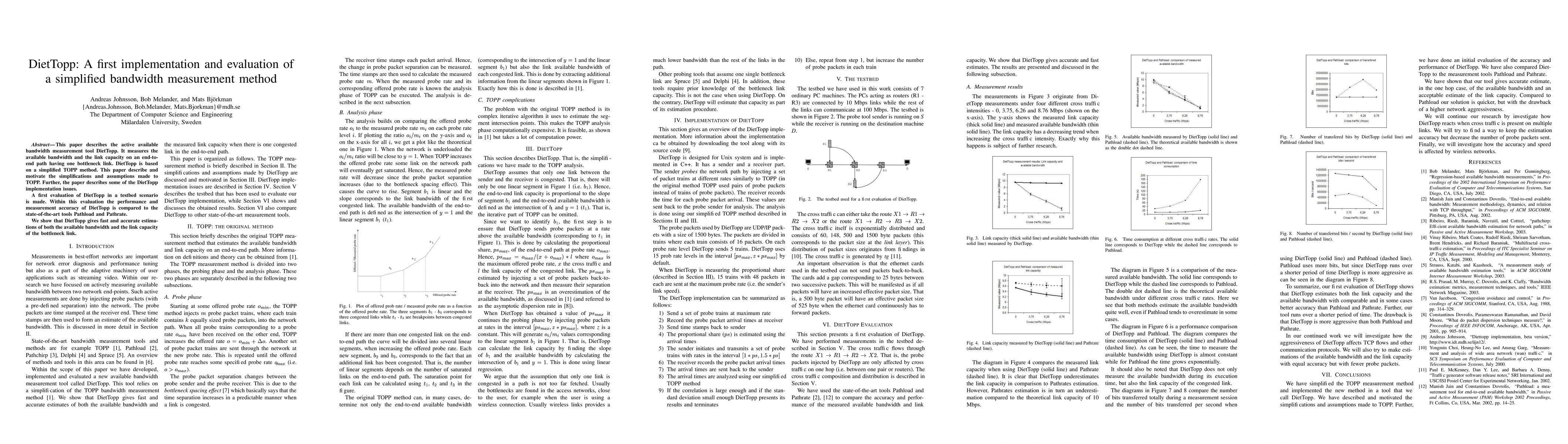 Thumbnail for DietTopp: A first implementation and evaluation of a simplified
  bandwidth measurement method