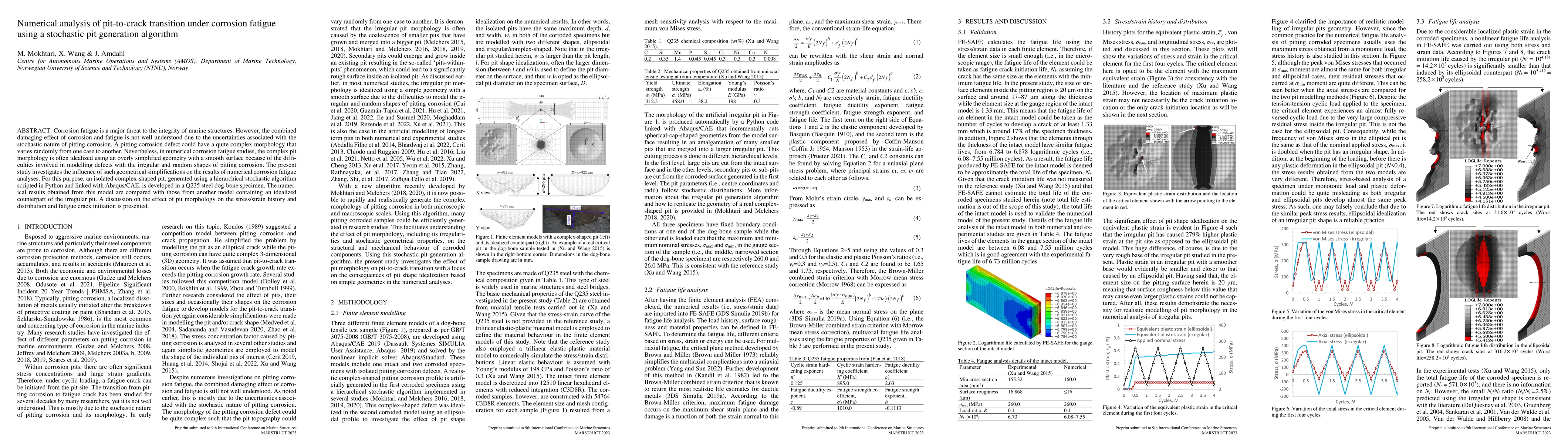 Thumbnail for Numerical analysis of pit-to-crack transition under corrosion fatigue
  using a stochastic pit generation algorithm