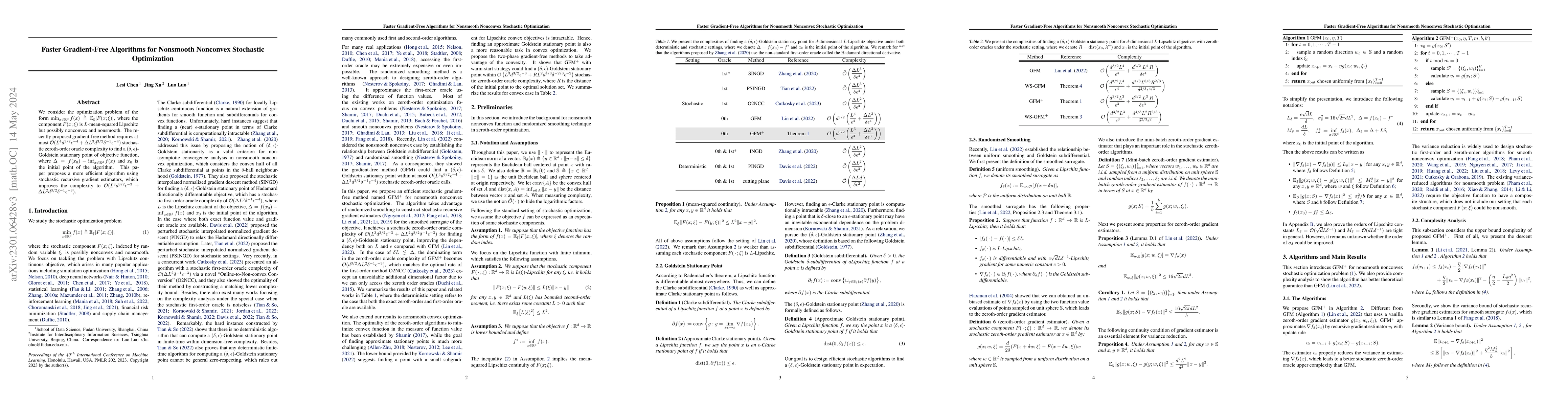 Thumbnail for Faster Gradient-Free Algorithms for Nonsmooth Nonconvex Stochastic
  Optimization