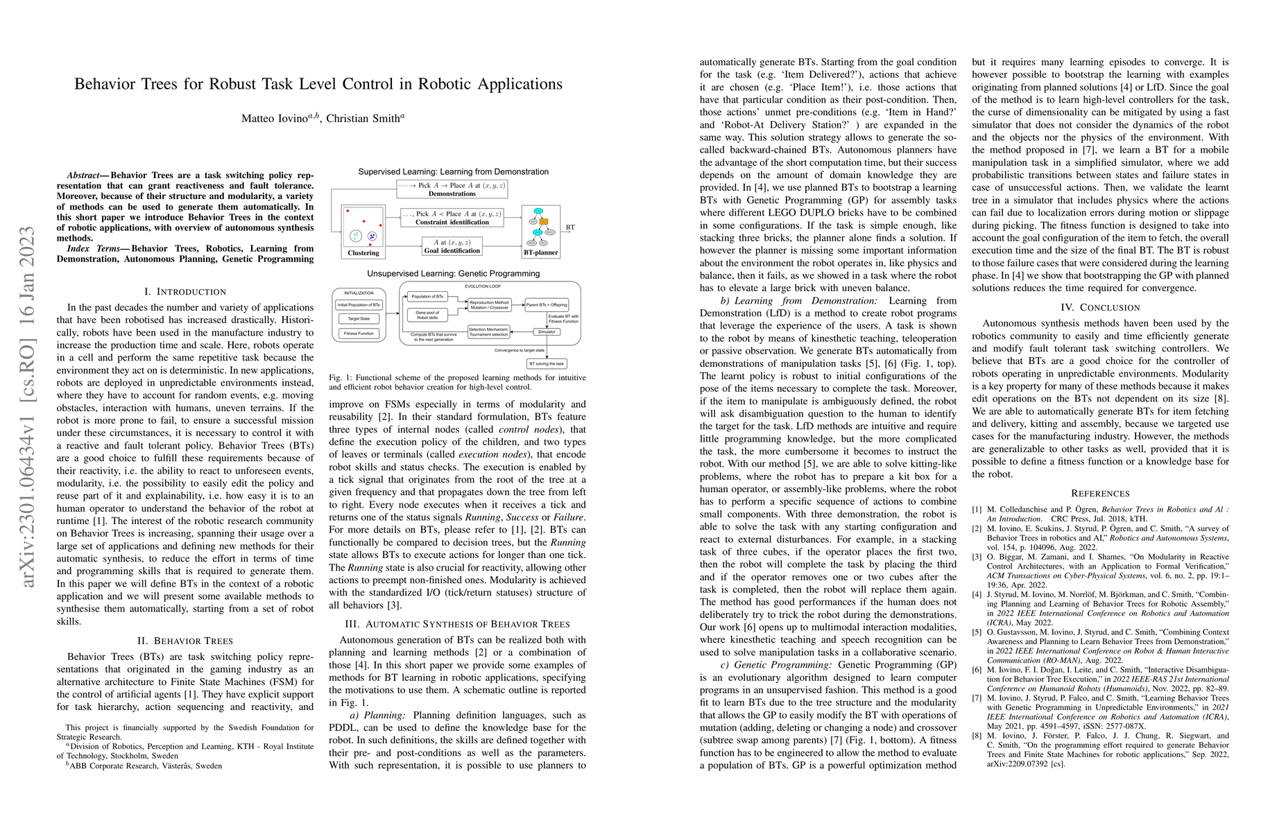 Thumbnail for Behavior Trees for Robust Task Level Control in Robotic Applications