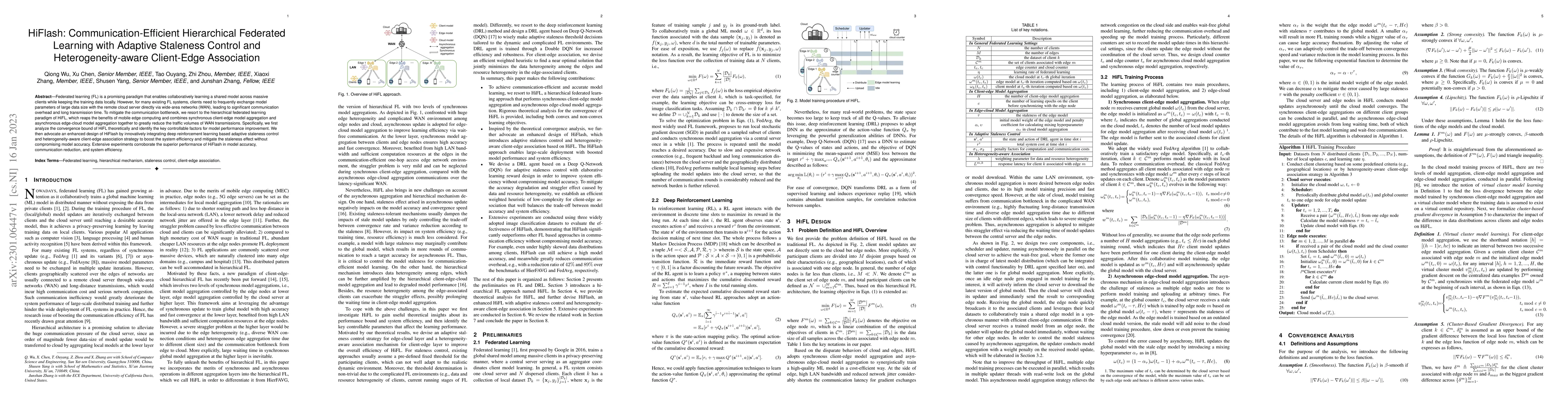 Thumbnail for HiFlash: Communication-Efficient Hierarchical Federated Learning with
  Adaptive Staleness Control and Heterogeneity-aware Client-Edge Association