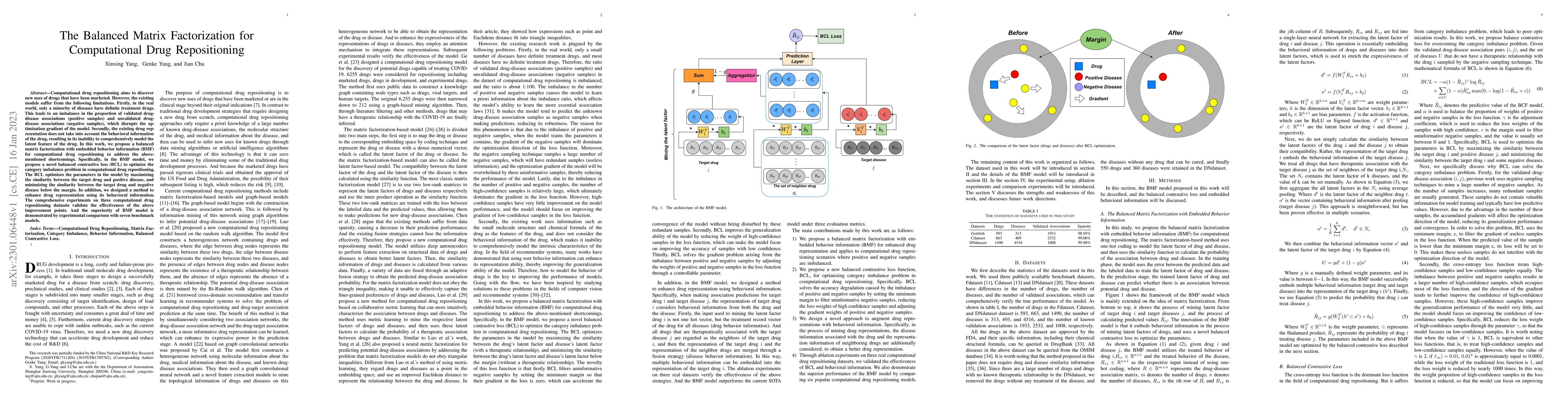 Thumbnail for The Balanced Matrix Factorization for Computational Drug Repositioning