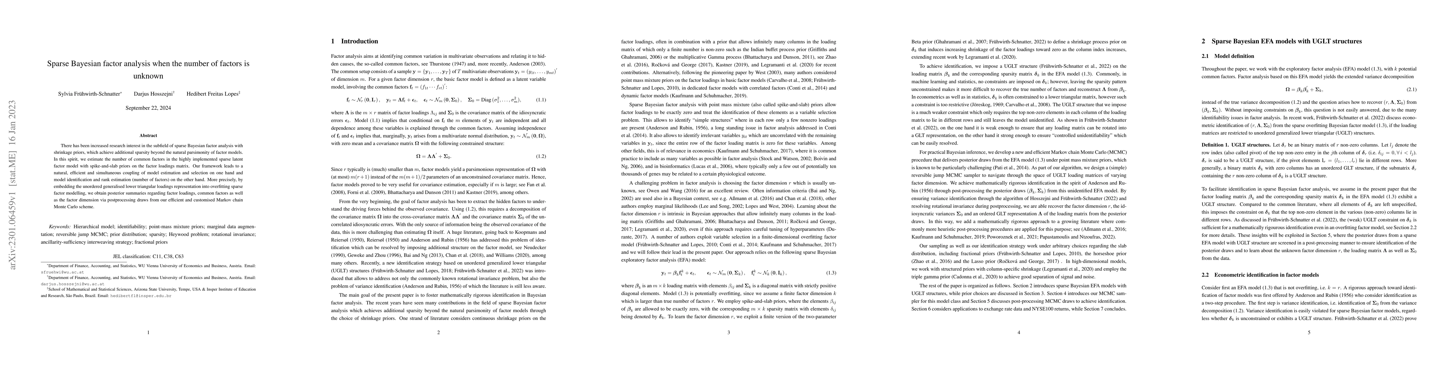 Thumbnail for Sparse Bayesian factor analysis when the number of factors is unknown