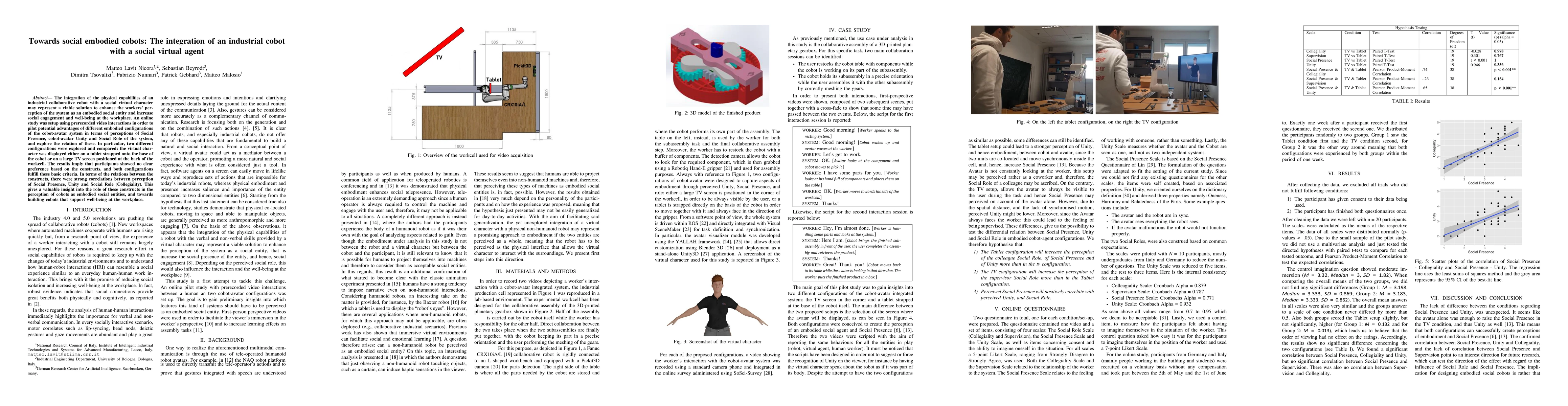 Thumbnail for Towards social embodied cobots: The integration of an industrial cobot
  with a social virtual agent