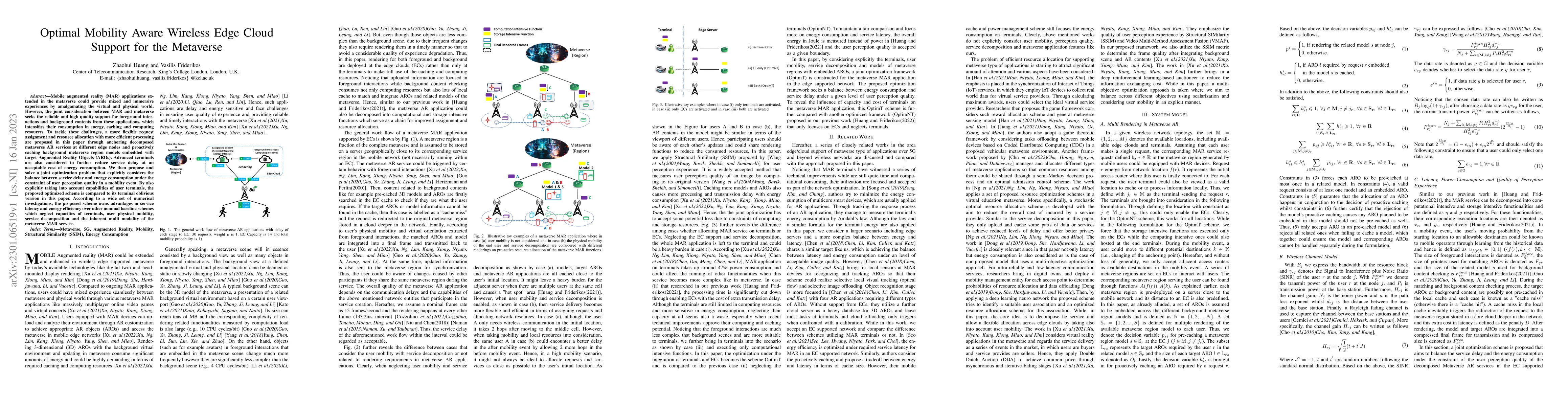 Thumbnail for Optimal Mobility Aware Wireless Edge Cloud Support for the Metaverse