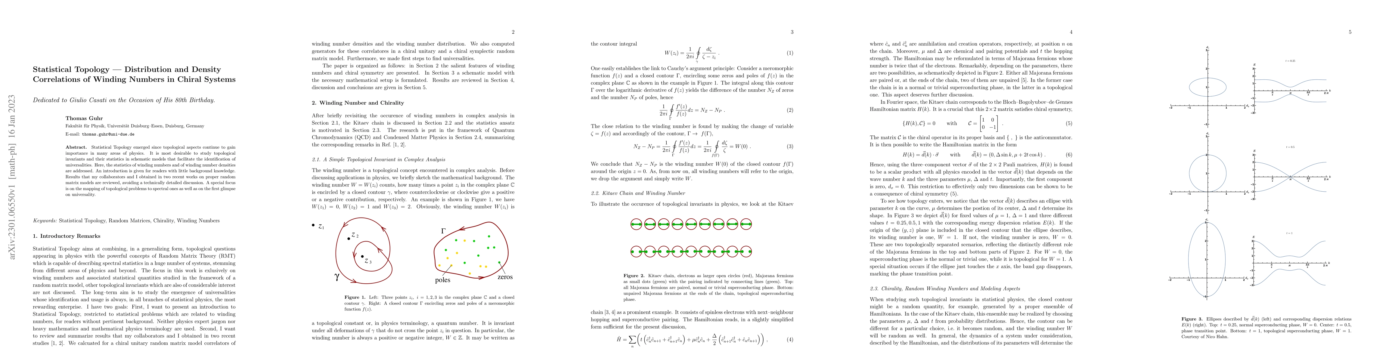 Thumbnail for Statistical Topology -- Distribution and Density Correlations of Winding
  Numbers in Chiral Systems