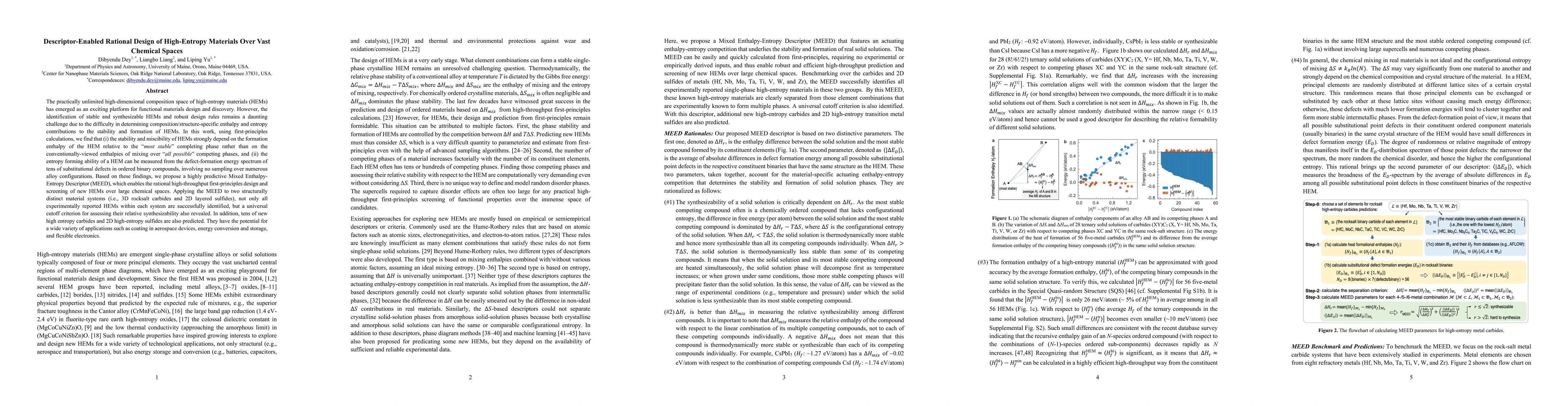 Thumbnail for Descriptor-Enabled Rational Design of High-Entropy Materials Over Vast
  Chemical Spaces