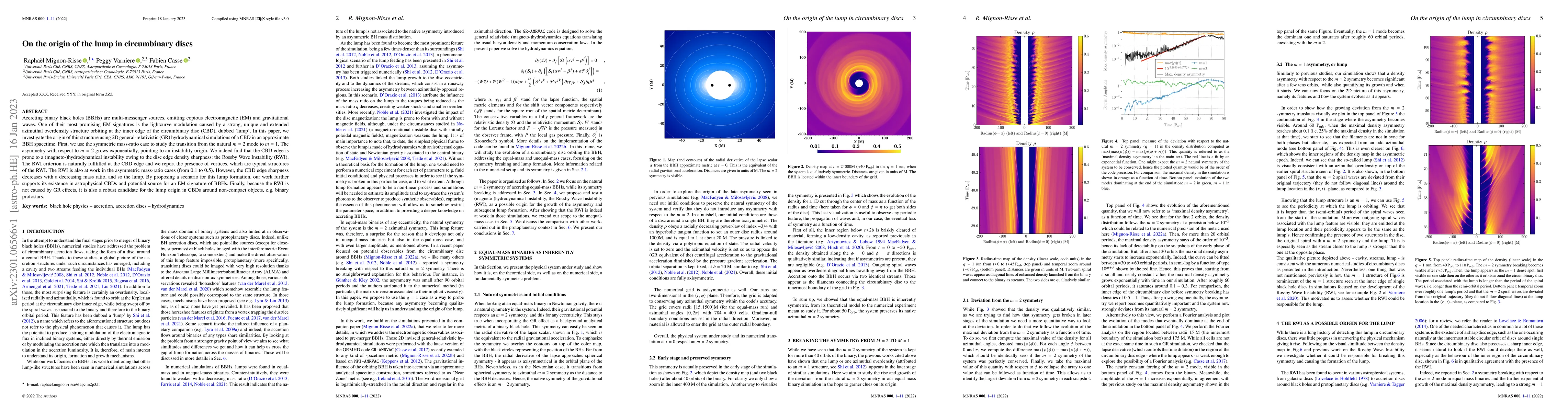 Thumbnail for On the origin of the lump in circumbinary discs