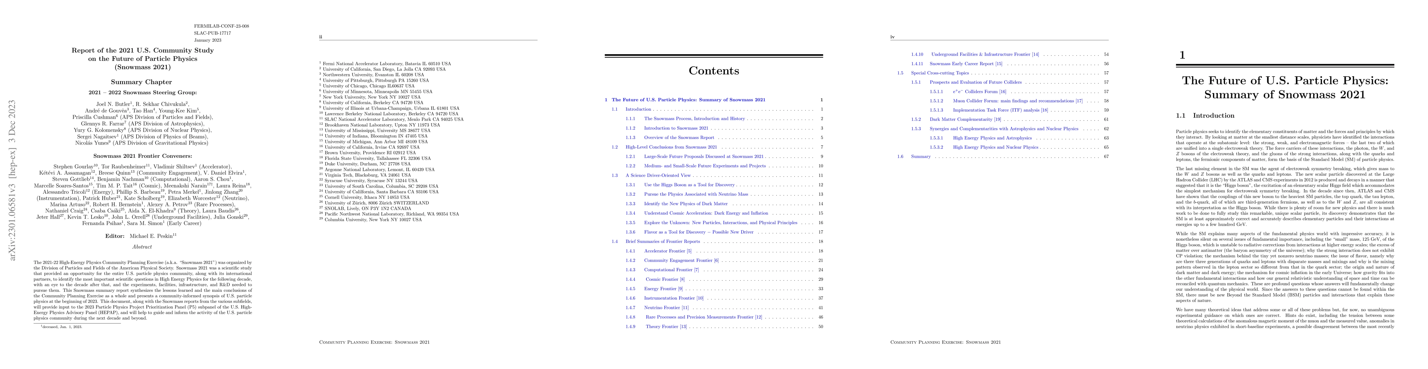Thumbnail for Report of the 2021 U.S. Community Study on the Future of Particle
  Physics (Snowmass 2021) Summary Chapter