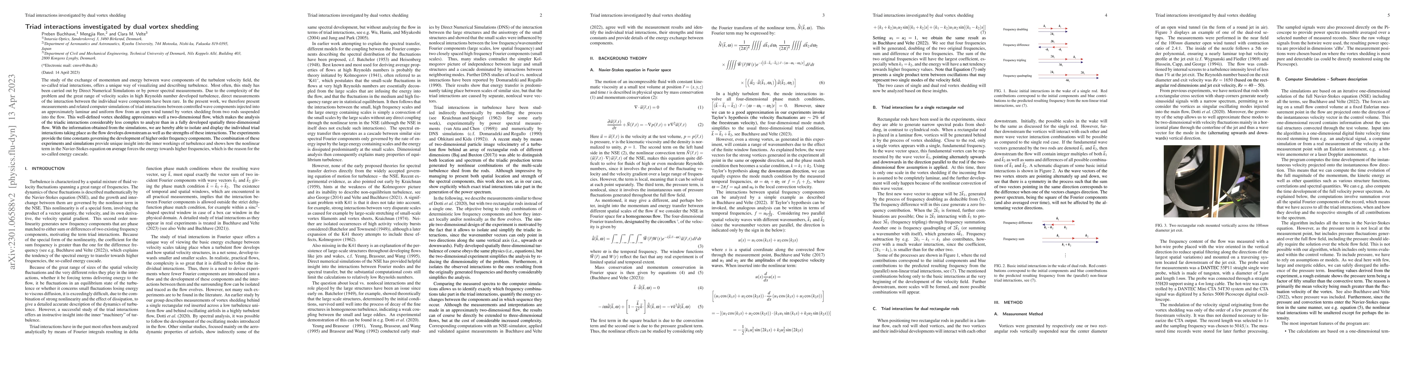 Thumbnail for Triad interactions investigated by dual vortex shedding