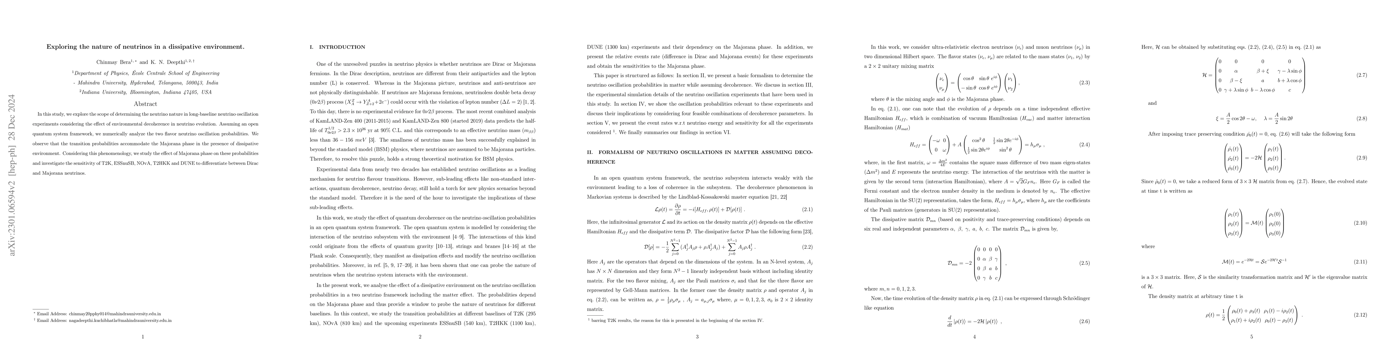 Thumbnail for Exploring the nature of neutrinos in a dissipative environment
