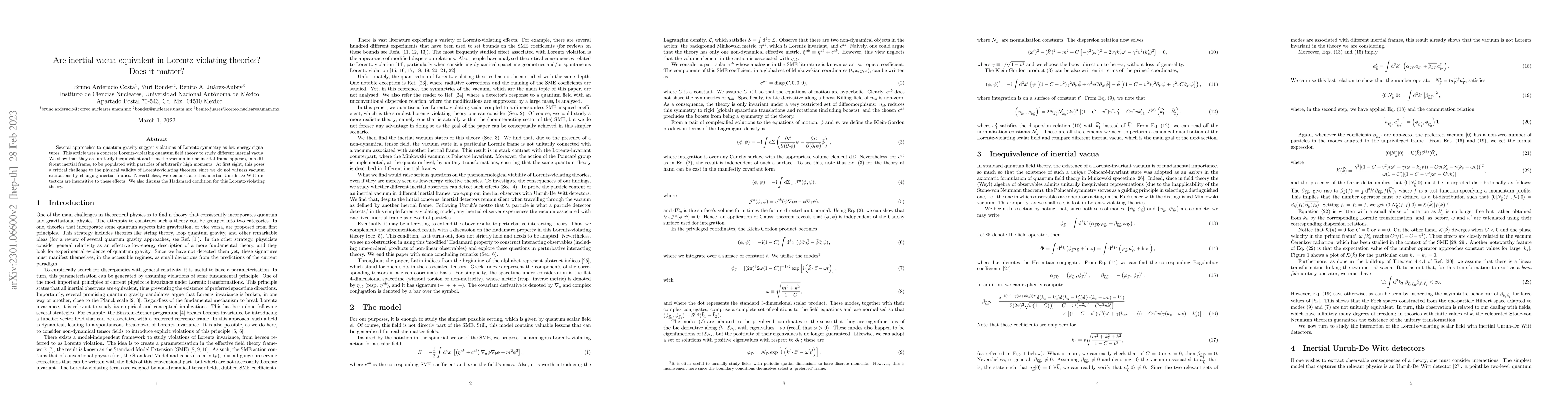Thumbnail for Are inertial vacua equivalent in Lorentz-violating theories? Does it
  matter?