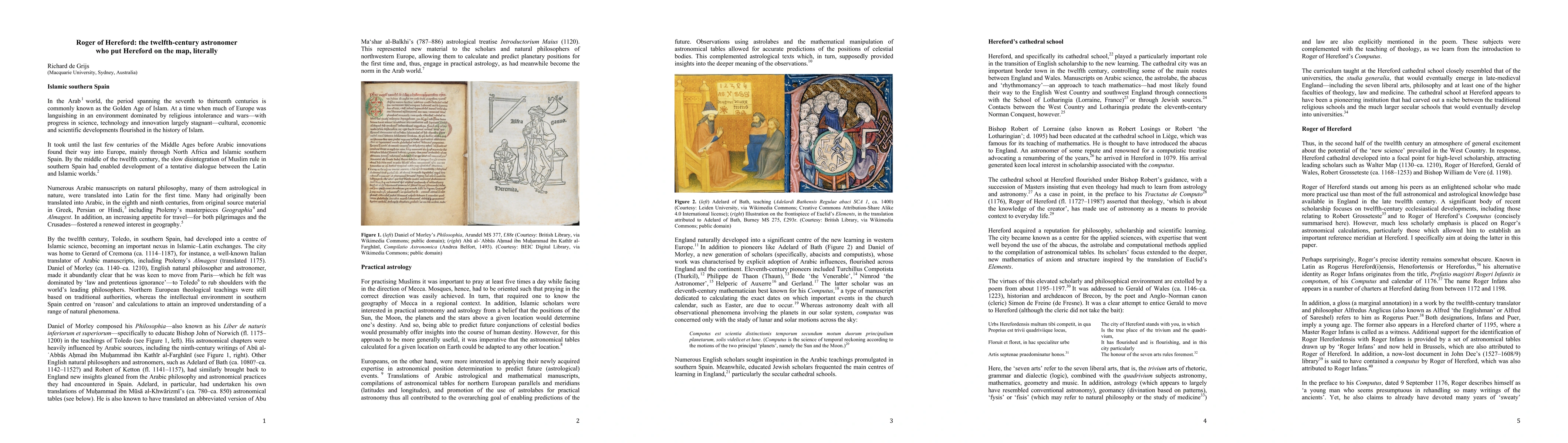 Thumbnail for Roger of Hereford: the twelfth-century astronomer who put Hereford on
  the map, literally