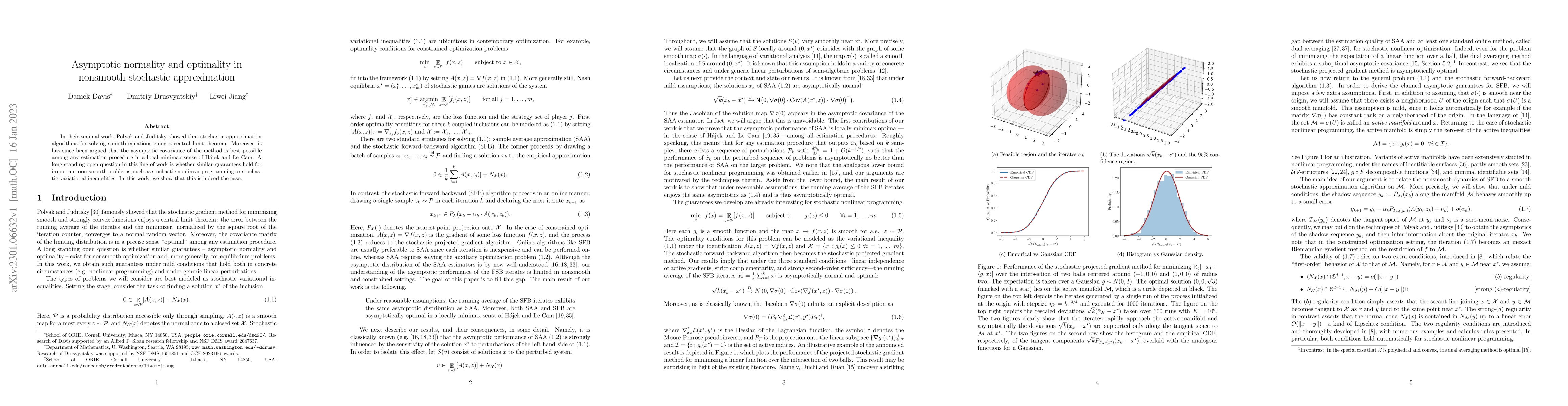 Thumbnail for Asymptotic normality and optimality in nonsmooth stochastic
  approximation
