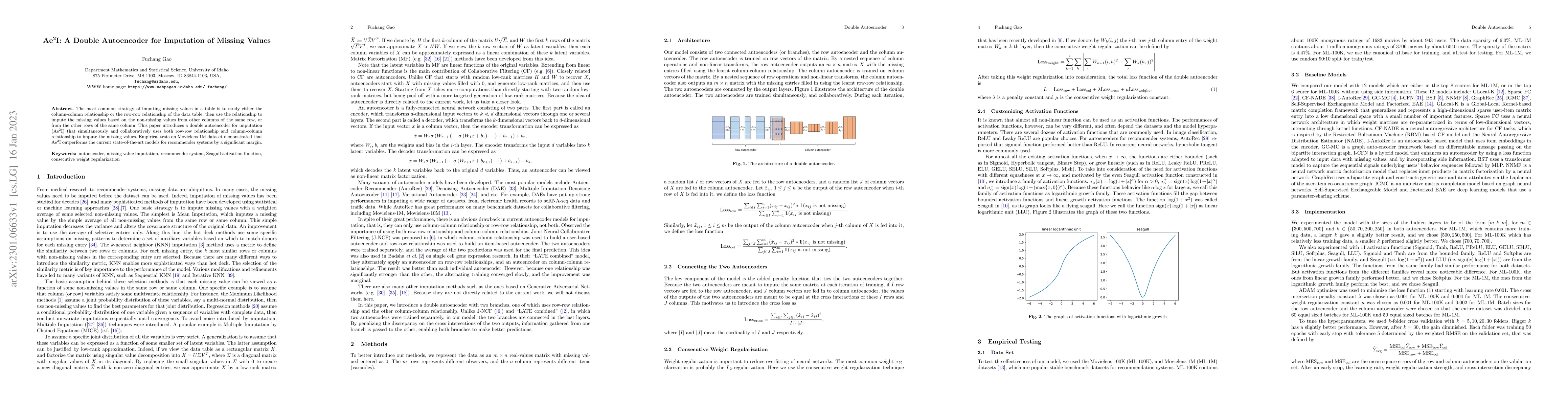 Thumbnail for $Ae^2I$: A Double Autoencoder for Imputation of Missing Values