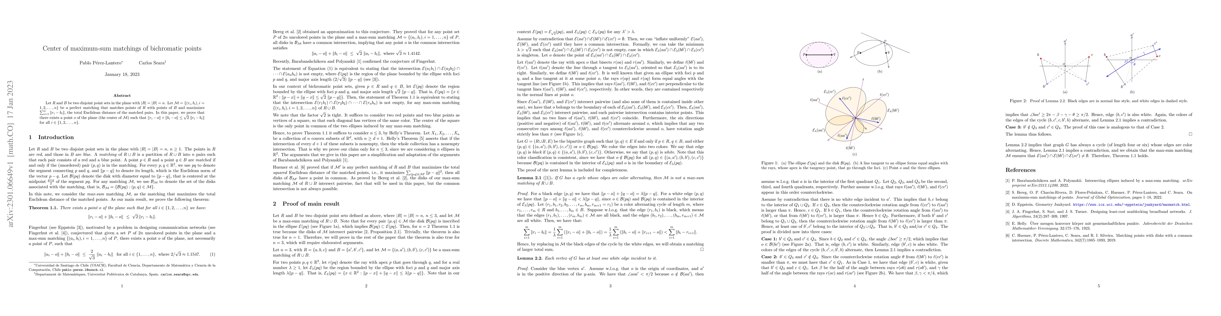 Thumbnail for Center of maximum-sum matchings of bichromatic points