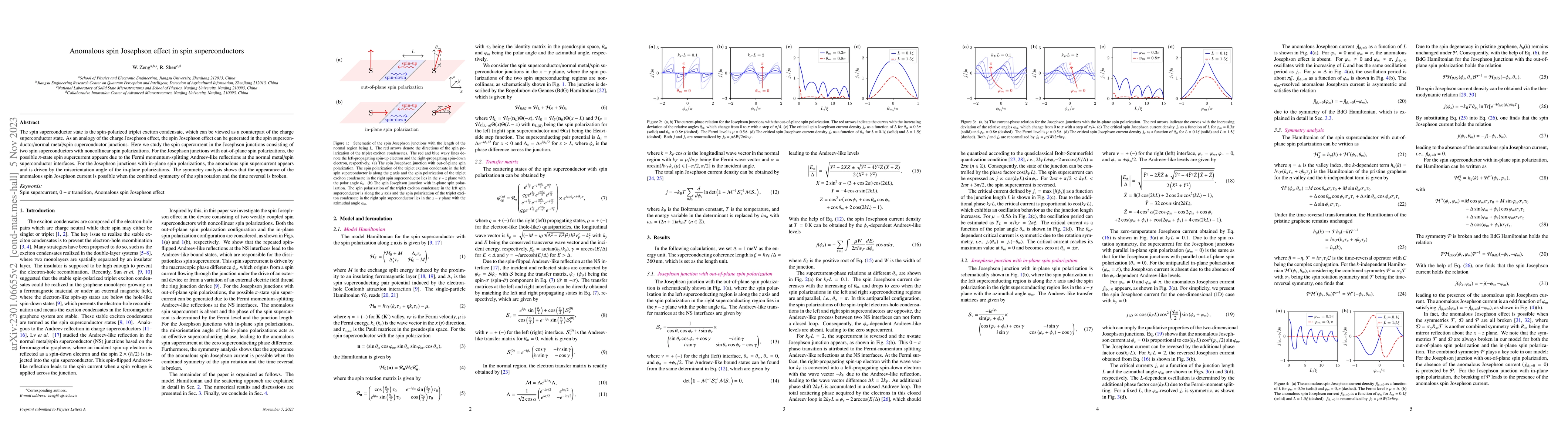 Thumbnail for Anomalous spin Josephson effect in spin superconductors