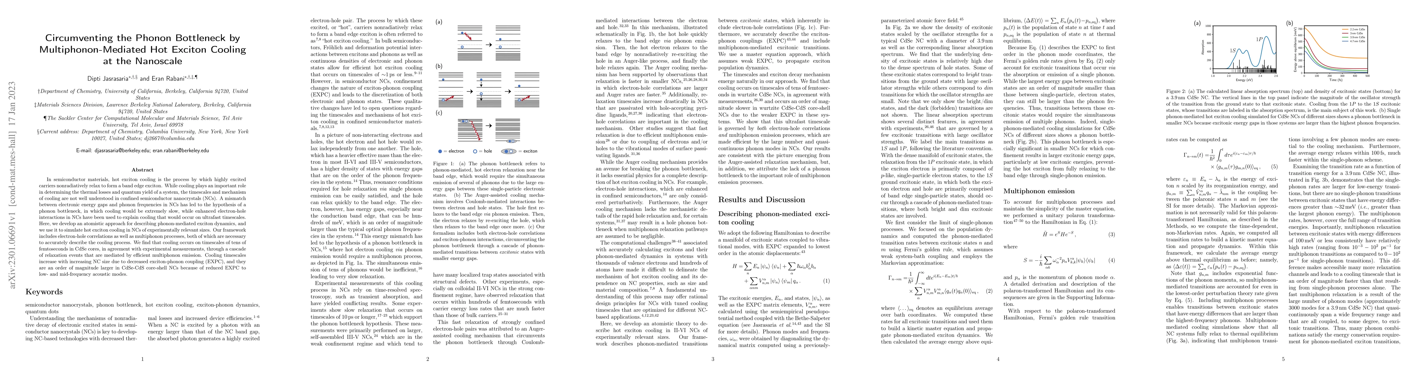 Thumbnail for Circumventing the Phonon Bottleneck by Multiphonon-Mediated Hot Exciton
  Cooling at the Nanoscale