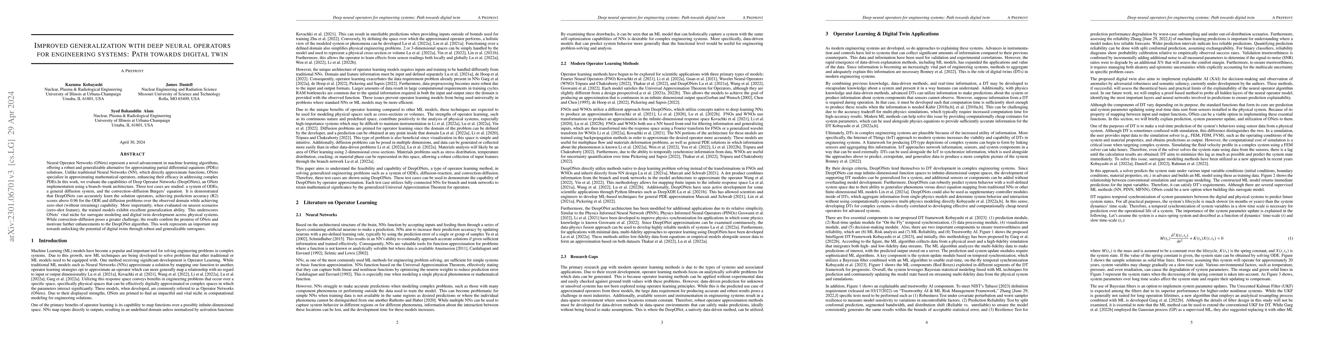 Thumbnail for Improved generalization with deep neural operators for engineering
  systems: Path towards digital twin