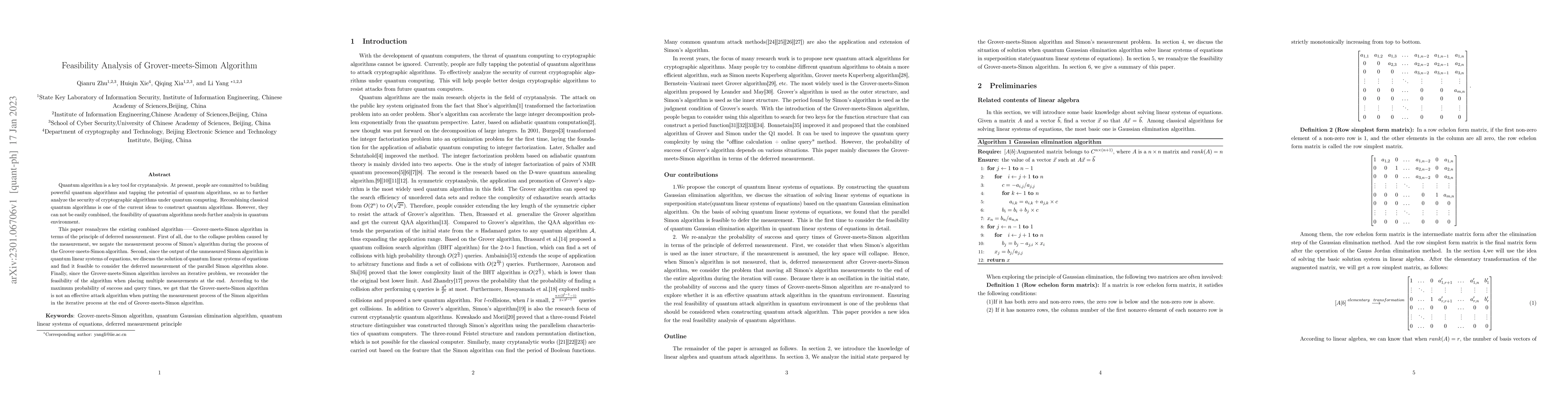 Thumbnail for Feasibility Analysis of Grover-meets-Simon Algorithm