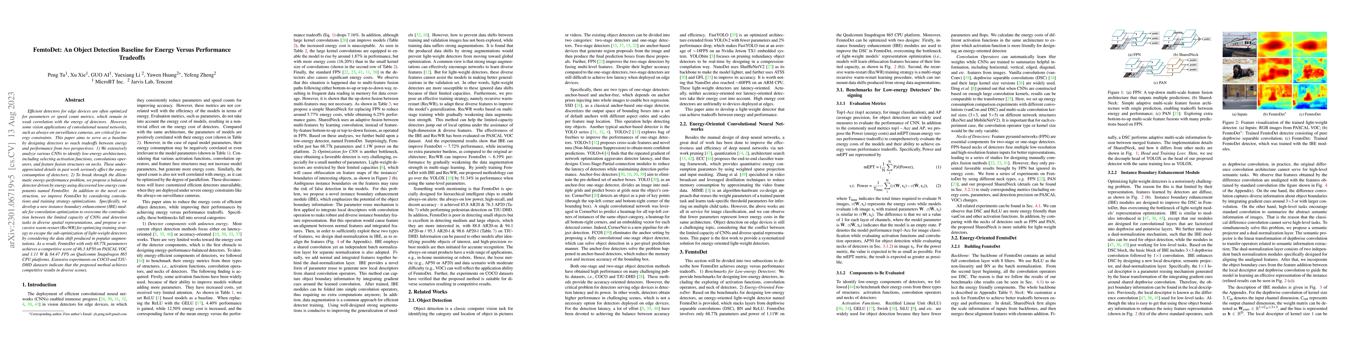 Thumbnail for FemtoDet: An Object Detection Baseline for Energy Versus Performance
  Tradeoffs