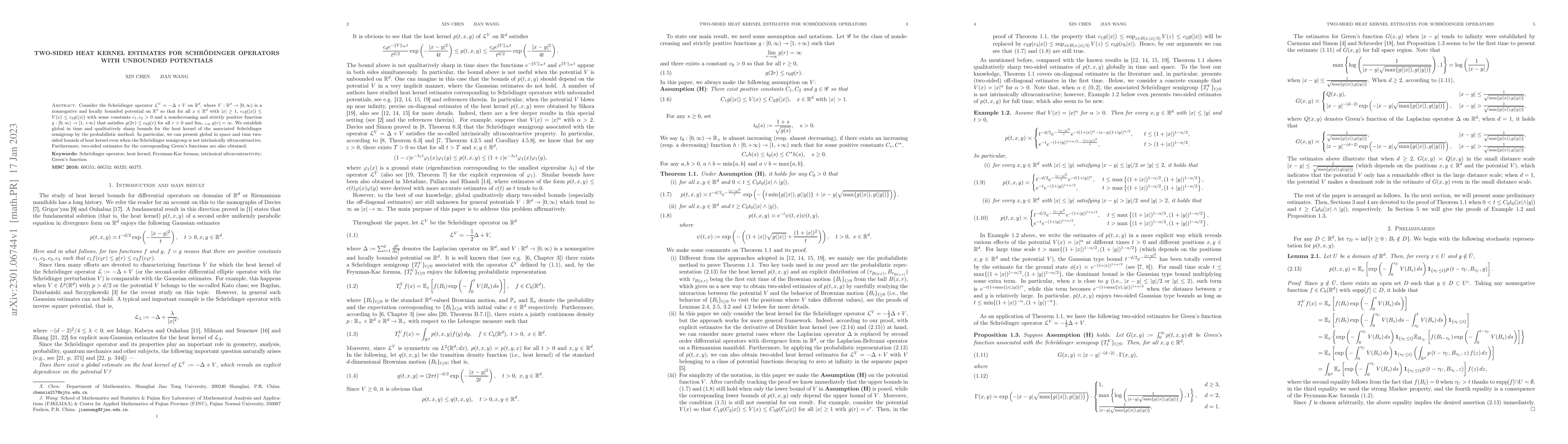 Thumbnail for Two-sided heat kernel estimates for Schr\"{o}dinger operators with
  unbounded potentials