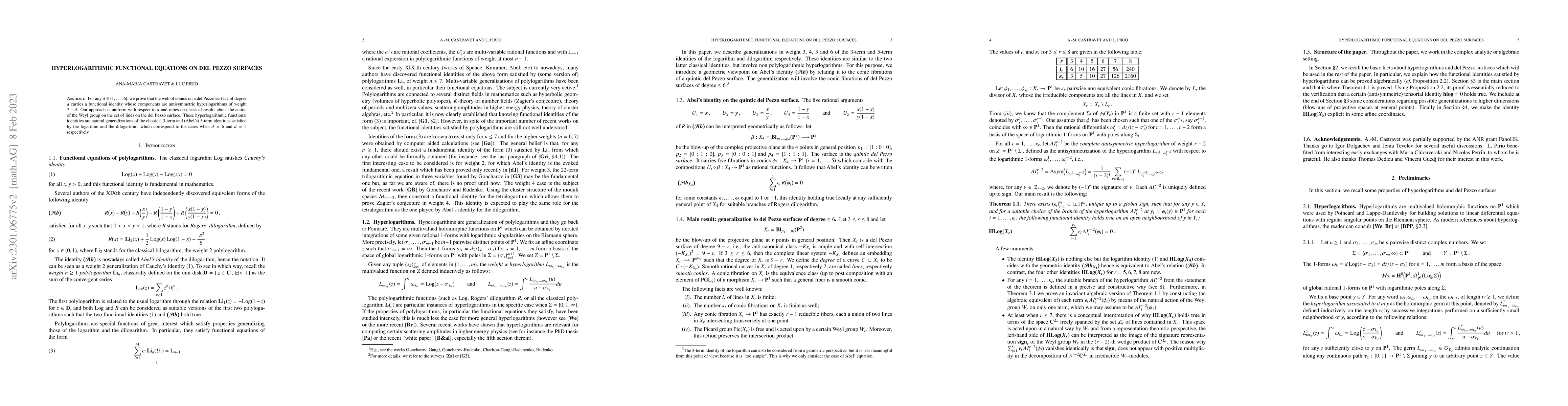 Thumbnail for Hyperlogarithmic functional equations on del Pezzo surfaces