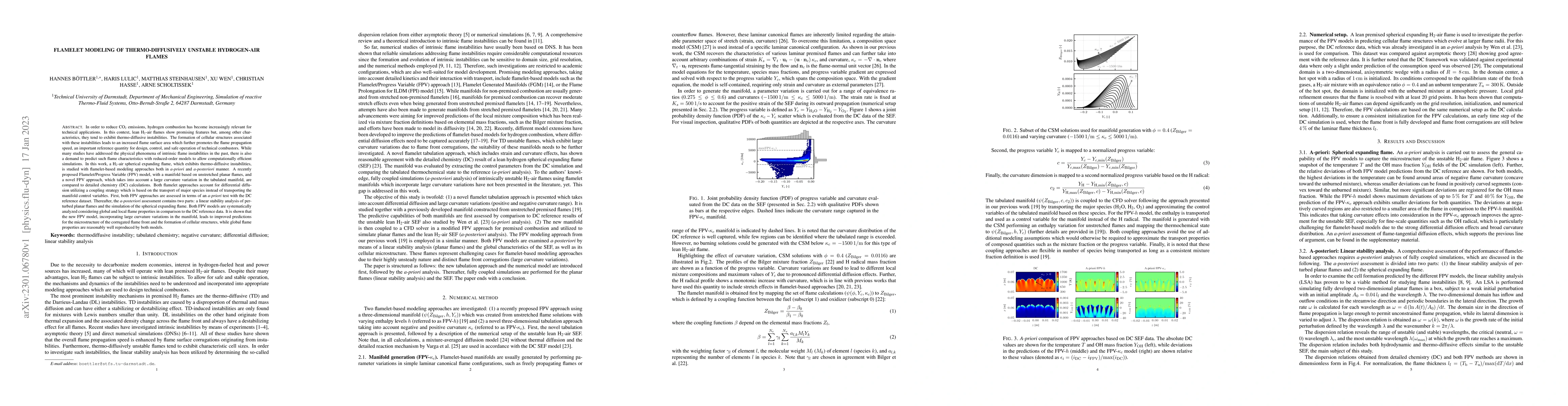 Thumbnail for Flamelet modeling of thermo-diffusively unstable hydrogen-air flames
