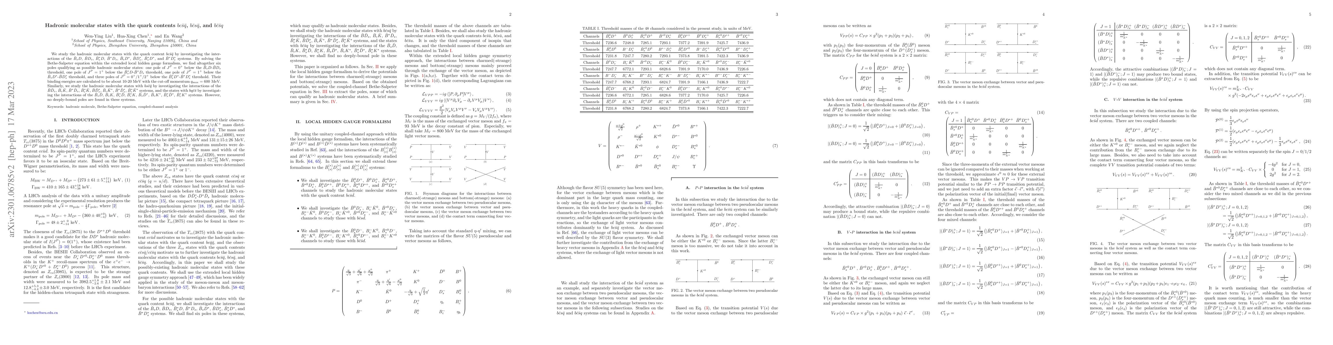 Thumbnail for Hadronic molecular states with the quark contents $bc\bar{s}\bar{q}$,
  $b\bar{c}s\bar{q}$, and $b\bar{c}\bar{s}q$