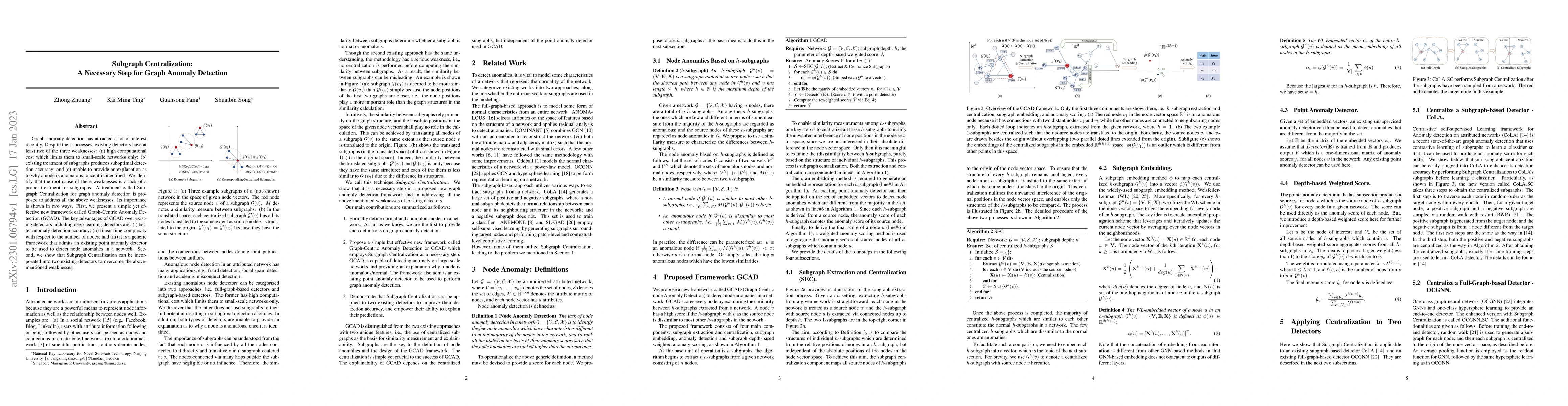 Thumbnail for Subgraph Centralization: A Necessary Step for Graph Anomaly Detection