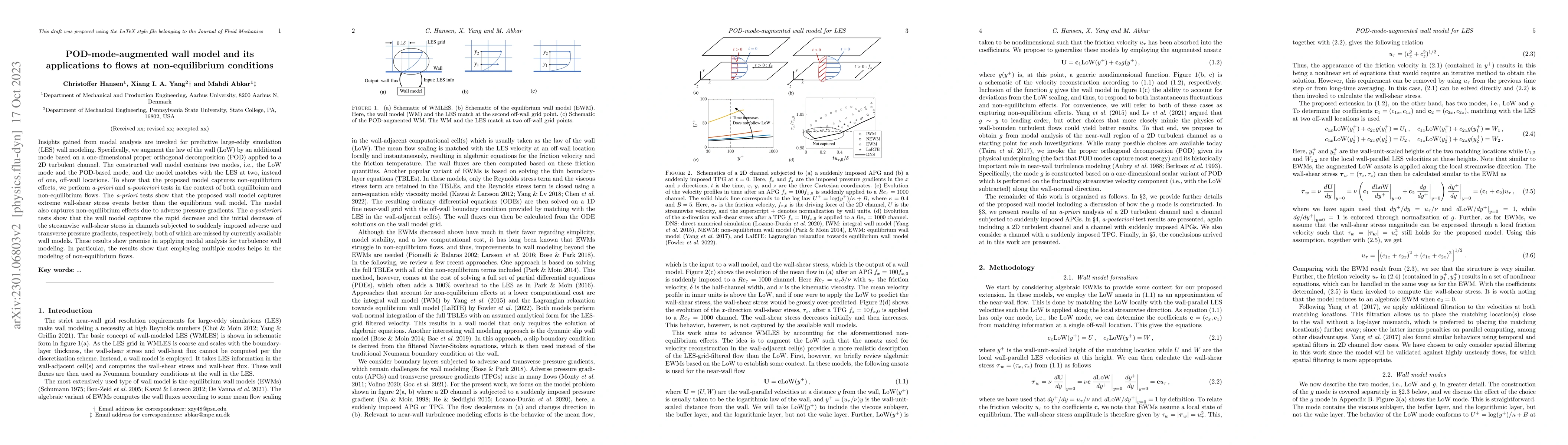 Thumbnail for POD-mode-augmented wall model and its applications to flows at
  non-equilibrium conditions