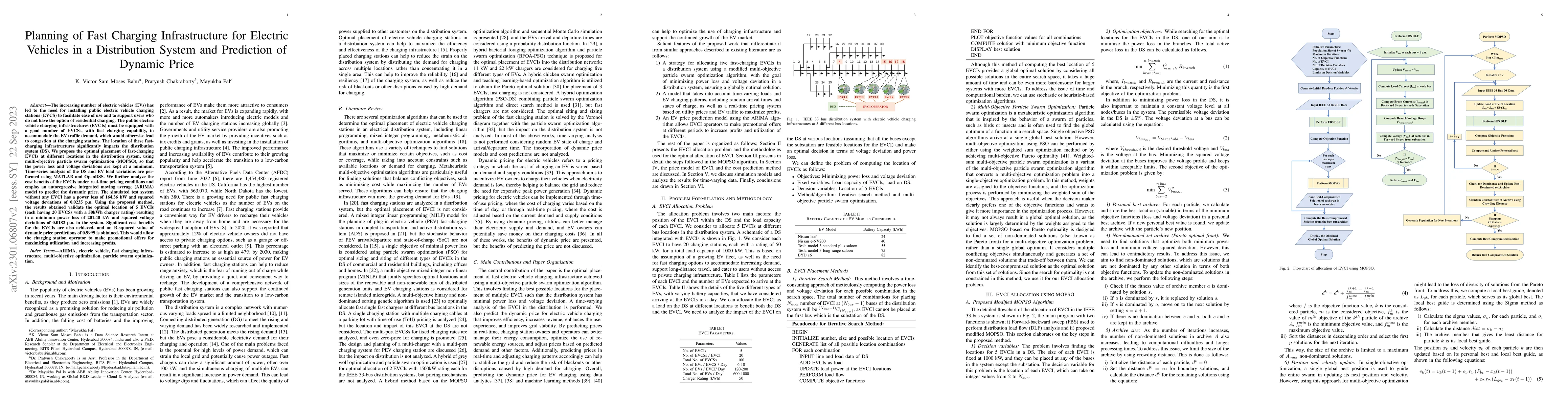 Thumbnail for Planning of Fast Charging Infrastructure for Electric Vehicles in a
  Distribution System and Prediction of Dynamic Price