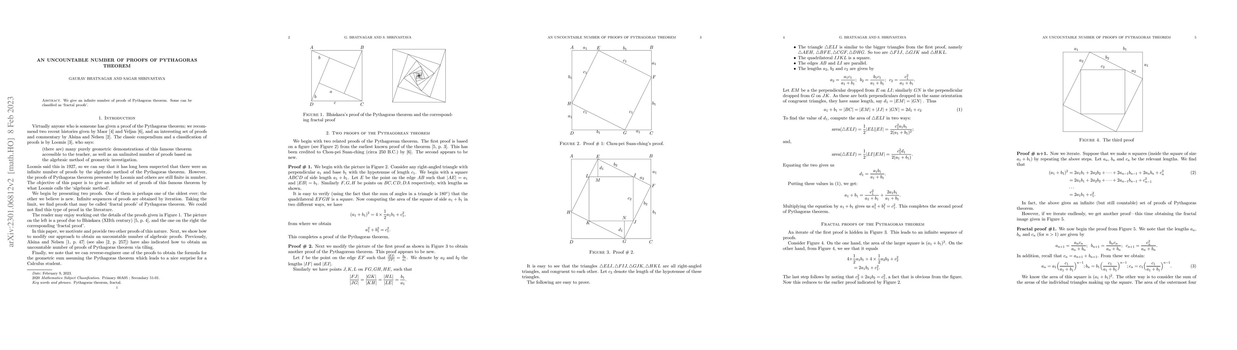 Thumbnail for An uncountable number of proofs of Pythagoras Theorem