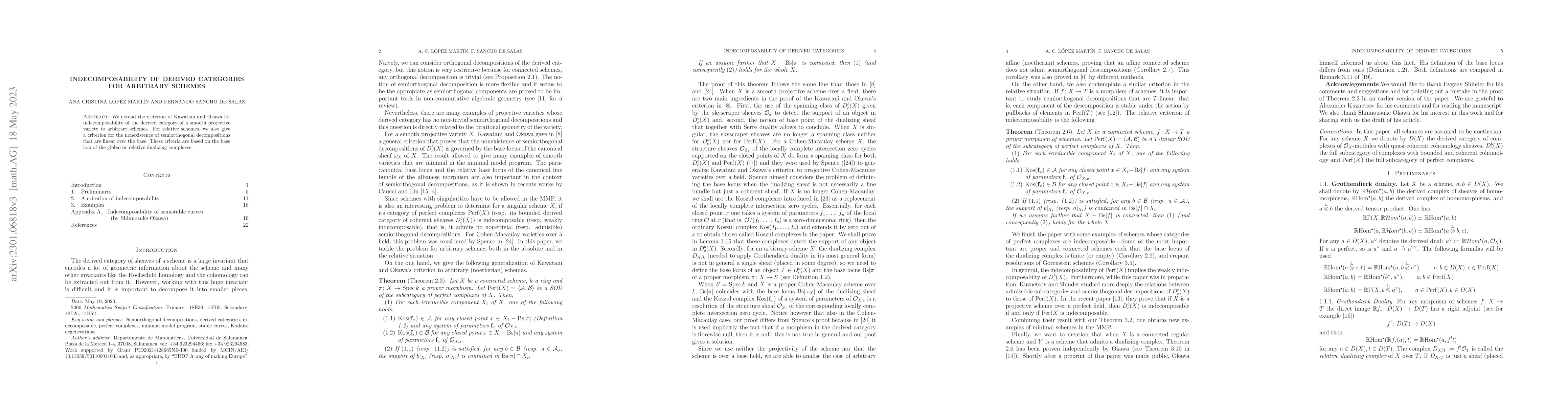 Thumbnail for Indecomposability of derived categories for arbitrary schemes