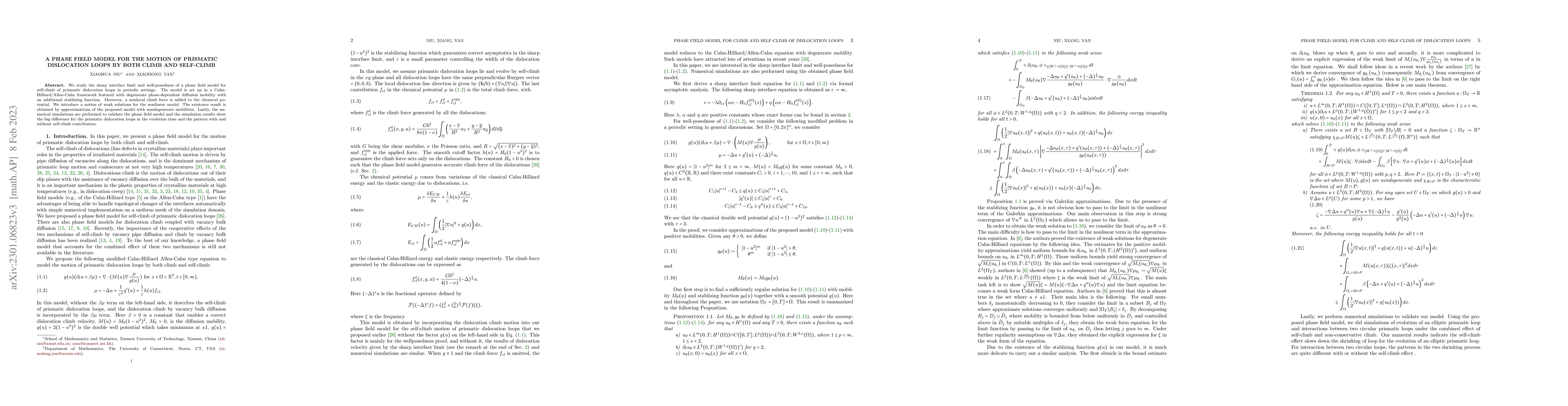 Thumbnail for A phase field model for the motion of prismatic dislocation loops by
  both climb and self-climb