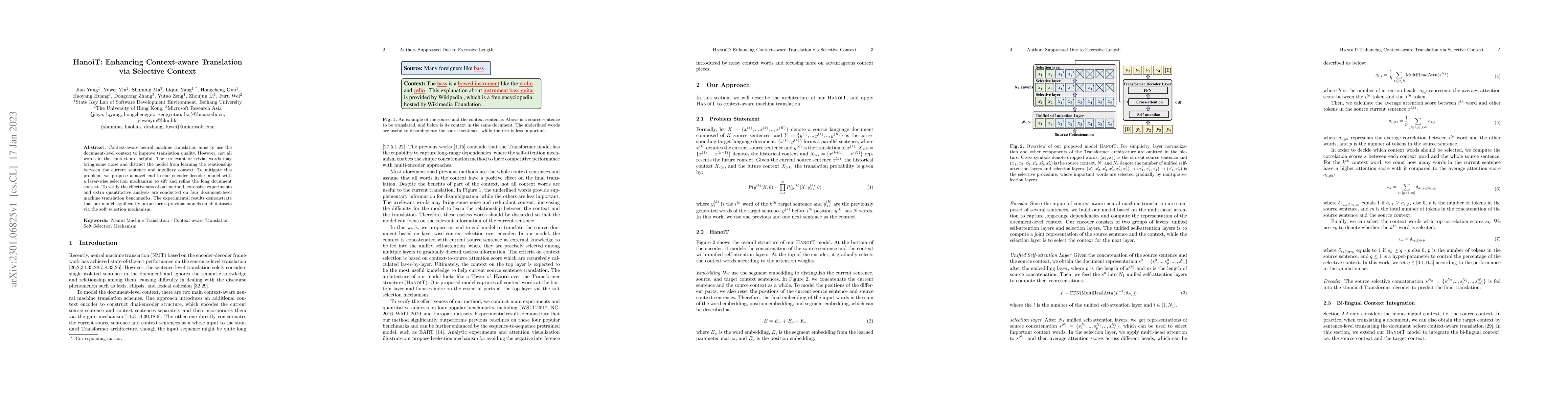 Thumbnail for HanoiT: Enhancing Context-aware Translation via Selective Context