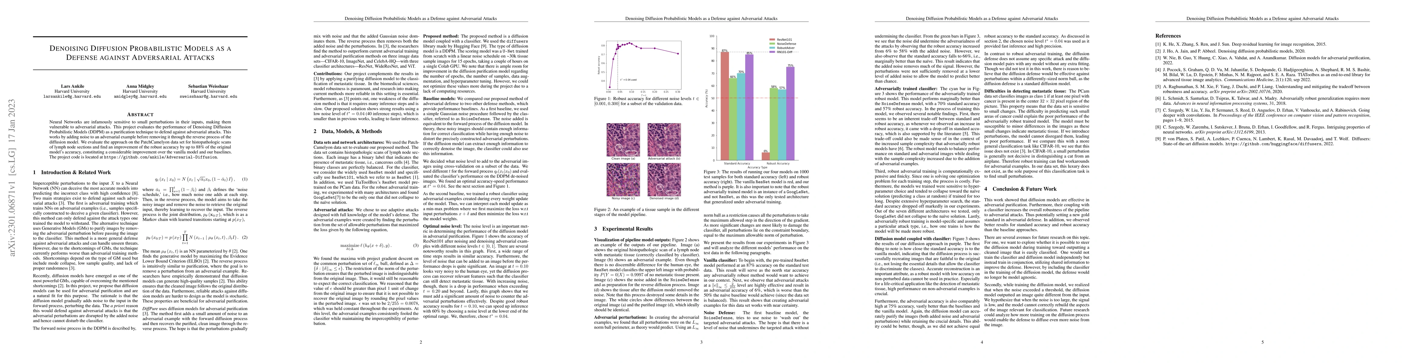 Thumbnail for Denoising Diffusion Probabilistic Models as a Defense against
  Adversarial Attacks